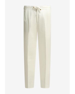 Brunello Cucinelli Straight-Leg Chino Pants - White