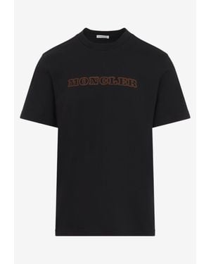 Moncler Logo Print Crewneck T-Shirt - Black