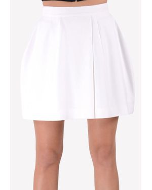 Vera Wang Pleated Mini Skirt - White