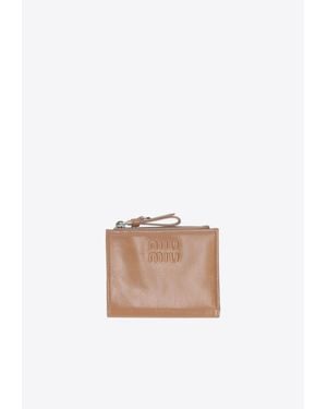 Miu Miu Small Leather Zip Wallet - White