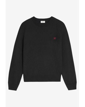 Celine Triomphe Embroidered Sweater - Black