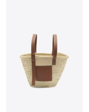 Loewe Embossed Anagram Basket Tote Bag - White