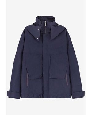 Herno Removable Hood Zip-Up Jacket - Blue