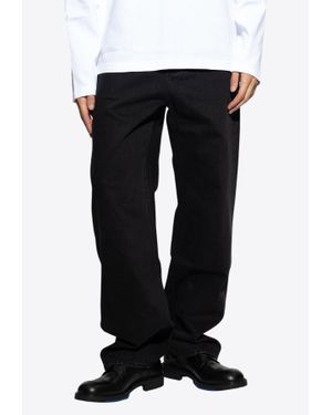 Jacquemus Embroidered Logo Straight-Leg Jeans - Black
