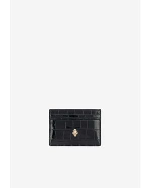 McQueen Skull Leather Cardholder - White
