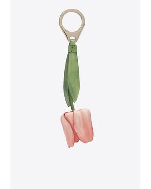 Christian Louboutin Tulip Leather Bag Charm - White
