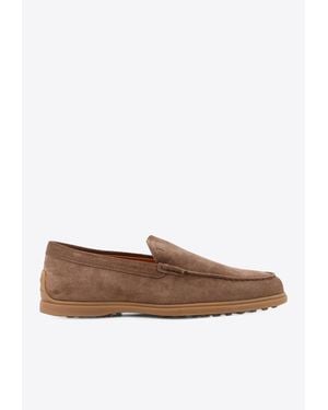 Tod's Suede Leather Loafers - Brown