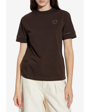 Ferragamo Embroidered Trim T-Shirt - Black
