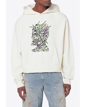 Brain Dead Scrambled Head Hooded Sweatshirt - Gray