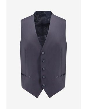 Tagliatore Five-Button Formal Vest - Blue