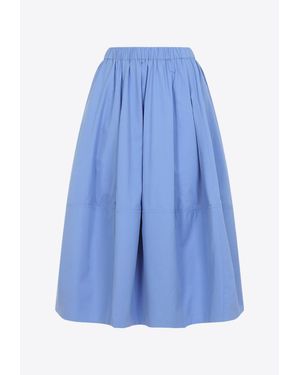 Co. Flared Midi Skirt - Blue