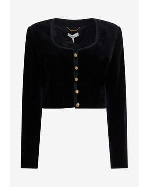 Chloé Spencer Velvet Cropped Jacket - Black