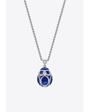 Faberge Heritage Small Egg Pendant Necklace - White