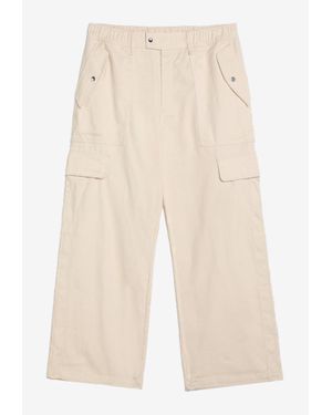 adidas Originals Ivory Cotton Cargo Pants - Natural