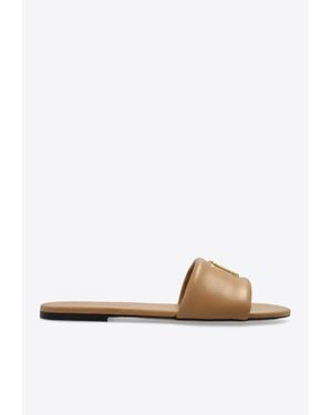 Marc Jacobs Snapshot Leather Flat Sandals - White