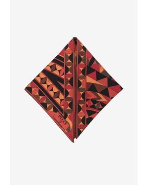 PUCCI Manuba Print Silk Scarf - Red