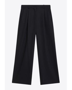 Max Mara Siri Crepe Wool Tailored Pants - Blue