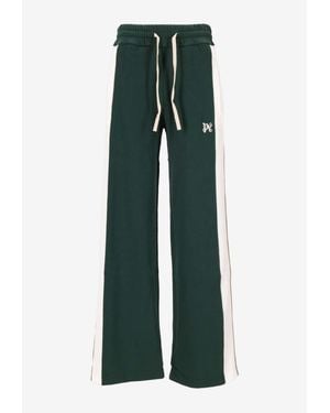 Palm Angels Monogram Colorblocked Sweatpants - Green