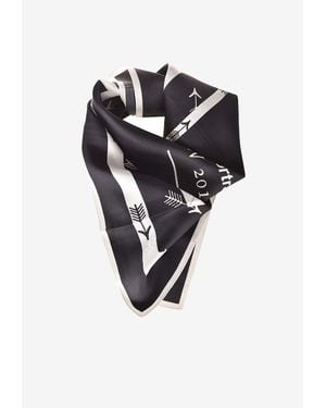 Self-Portrait Printed Silk Scarf - Black