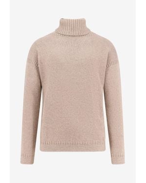 Loro Piana Tyne High-Neck Cashmere Jumper - Natural