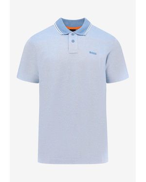 BOSS Embroidered Logo Polo T-Shirt - Blue