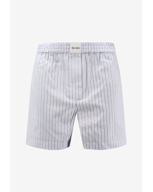 The Attico Striped Mini Shorts - White