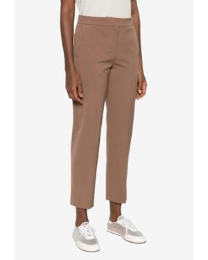 Max Mara Malika Straight-Leg Tailored Pants - Natural