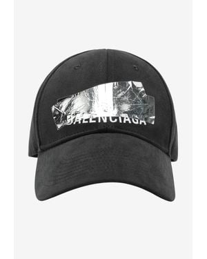 Balenciaga Tape Logo Baseball Cap - Black