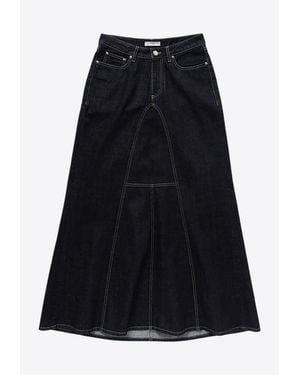 1989 STUDIO Flared Maxi Denim Skirt - Black