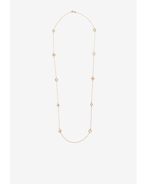 Tory Burch Forget Me Not Kira Logo Charm Necklace - White