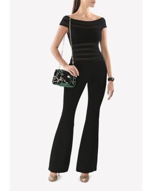 Hervé Léger Roos Mesh Insert Bandaged Jumpsuit - Black