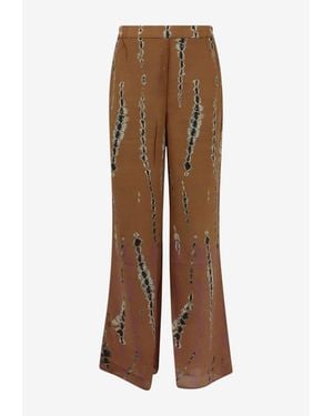 Mes Demoiselles Nolan Printed Flared Pants - Brown
