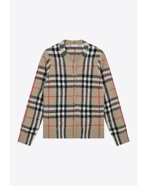 Burberry Signature Check Cardigan - Natural