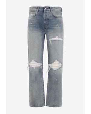 Amiri Suede Straight Mx1 Jeans - Blue