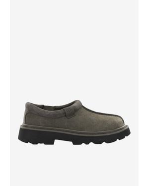 UGG Crocodile-Embossed Suede Loafers - Grey