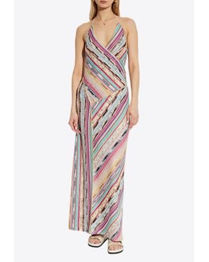 Missoni Striped Halterneck Maxi Dress - White