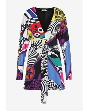 Versace Teatro All-Over Print Mini Dress - White