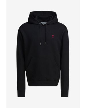 Ami Paris Ami De Coeur Hooded Sweatshirt - Black