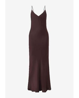 Anine Bing Laurel Criss-Cross Slip Maxi Dress - Purple