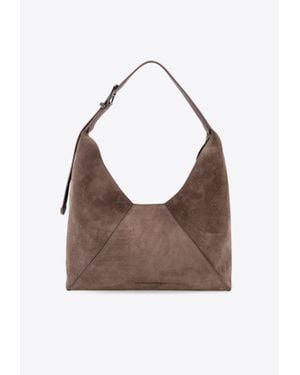 Brunello Cucinelli Large Bc Duo Suede Hobo Bag - Brown