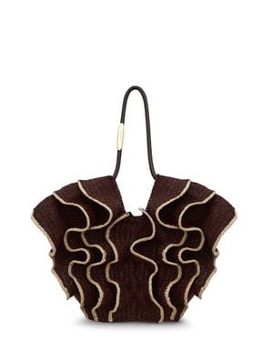 Zimmermann Medium Goldentime Ruffle Tote Bag - Brown