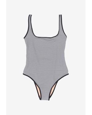 Lido Due Striped One-Piece Swimsuit - Gray