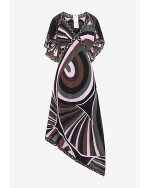 PUCCI Iride And Baiadera Print Midi Dress - White