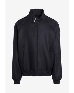 Prada Wool-Blend Zip-Up Jacket - Black