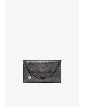 Stella McCartney Falabella Metallic Chain Clutch - White