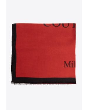 Moschino Logo Lettering Print Scarf - Red