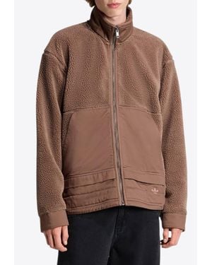 adidas Originals Zip-Up Fleece Jacket - Brown