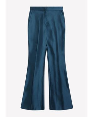 Fendi Duchess Satin Flared Pants - Blue