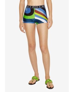 PUCCI Iride-Print Mini Shorts - Blue