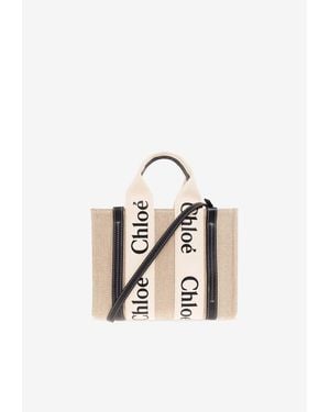 Chloé Small Woody Tote Bag - Natural